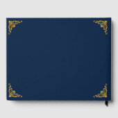 Luxury Navy and Gold Floral Wedding Guest Book  ゲストブック (裏面)