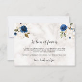 Luxury Navy Blue Gold Floral In Lieu of Favors  ノートカード (正面)
