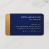 Luxury Navy Blue Leather Gold Accent Monogram  名刺 (裏面)