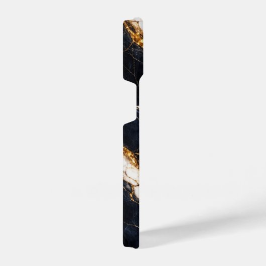 Luxury Navy Blue Marble Gold/White Vein Phone Case iPhoneケース (右側面)
