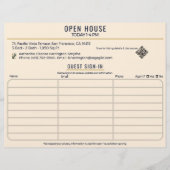 Luxury Navy/Cream Open House Both Sides Sign-In チラシ (正面)