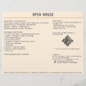 Luxury Navy/Cream Open House Both Sides Sign-In チラシ (裏面)