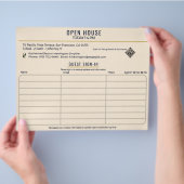 Luxury Navy/Cream Open House Both Sides Sign-In チラシ (手)