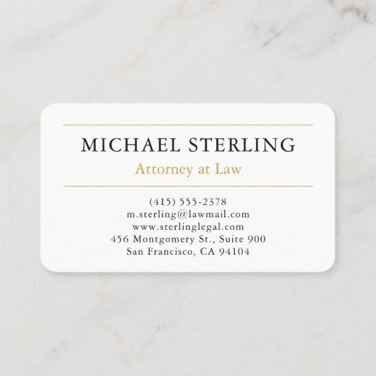 Luxury Navy Gold Attorney & Counselor at Law 名刺 (裏面)