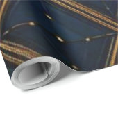 Luxury Navy Gold Geometric Diamond Wrap ラッピングペーパー (ロールコーナー)
