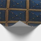 Luxury Navy Gold Geometric Diamond Wrap ラッピングペーパー (角)