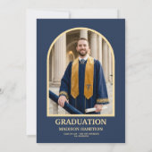 Luxury Navy & Gold Medical Graduation Invitation 招待状 (裏面)