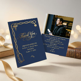 Luxury Navy & Gold Medical Thank You Card 招待状
