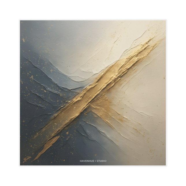 “Luxury Navy Gold Metal Print — Modern Metallic メタルプリント (正面)