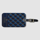 Luxury Navy Gold Personalized Luggage Tag ラゲッジタグ (正面横)