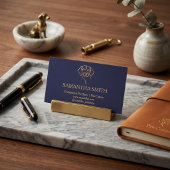Luxury Navy & Gold Pet Sitter Business Card | Eleg 名刺