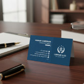 Luxury Navy Leather Look Attorney Business Card  名刺