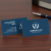 Luxury Navy Leather Look Attorney Business Card 名刺
