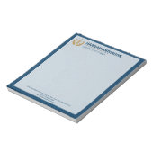 Luxury Navy Leather Look Attorney Logo Notepad   ノートパッド (回転)