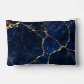 Luxury Navy Marble Gold Monogram Business Branding アクセサリーポーチ (裏面)