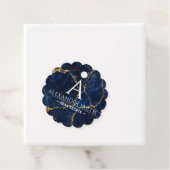 Luxury Navy Marble Gold Monogram Business Branding フェイバータグ (インサイチュ)