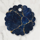Luxury Navy Marble Gold Monogram Business Branding フェイバータグ (裏面)