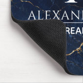 Luxury Navy Marble Gold Monogram Business Branding マウスパッド (コーナー)