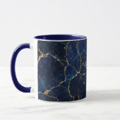 Luxury Navy Marble Gold Monogram Business Branding マグカップ (左)