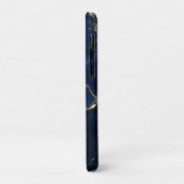 Luxury Navy Marble Gold Monogram Business Branding Case-Mate iPhoneケース (裏面/左)