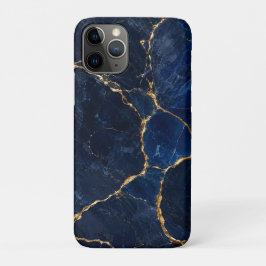 Luxury Navy Marble Gold Monogram Business Branding iPhone 11 Proケース