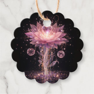 Luxury Neon Heart Scalloped Gift Tags フェイバータグ