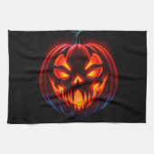 Luxury Neon Pumpkin Halloween Kitchen Towel キッチンタオル (横)