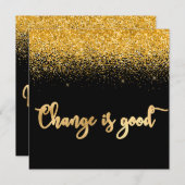 Luxury New Home Address Gold Glitter Announcement  案内状 (正面/裏面)