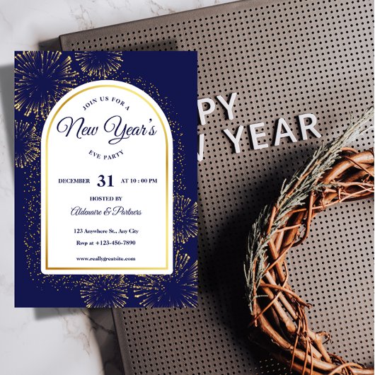 Luxury New Year’s Eve Party Invitation template  招待状
