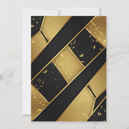 Luxury Noir Elegant Black and Gold Formal Invitati 招待状 (裏面)