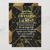 Luxury Noir Elegant Black and Gold Formal Invitati 招待状 (正面/裏面)