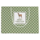 Luxury Nordic Christmas Gift Bag Gold Script Style ラージペーパーバッグ (正面)