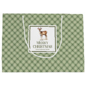 Luxury Nordic Christmas Gift Bag Gold Script Style ラージペーパーバッグ (裏面)