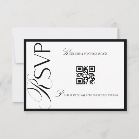 Luxury Old Money Black and White  出欠カード (正面)