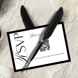 Luxury Old Money Black and White  出欠カード