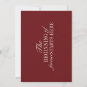 Luxury Old Money Burgundy Timeless Wedding 招待状 (裏面)