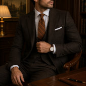 Luxury Old Money Copper Brown Regimental Stripe ネクタイ