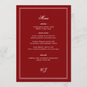 Luxury Old Money Maroon Wedding Menu メニュー (正面)