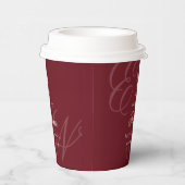 Luxury Old Money Monogram Red Calligraphy Wedding 紙コップ (右)
