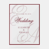 Luxury Old Money Monogram Wedding Welcome アクリルサイン (正面)