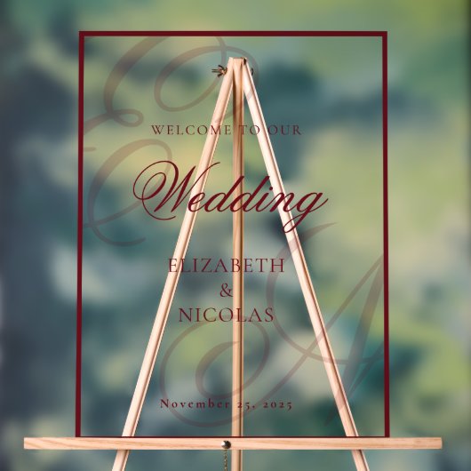 Luxury Old Money Monogram Wedding Welcome アクリルサイン (ニュートラル)
