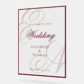 Luxury Old Money Monogram Wedding Welcome アクリルサイン (傾斜)