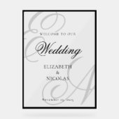 Luxury Old Money Monogram Wedding Welcome アクリルサイン (正面)