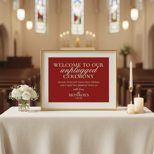 Luxury Old Money Red Unplugged Wedding Ceremony ポスター