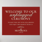Luxury Old Money Red Unplugged Wedding Ceremony ポスター (正面)
