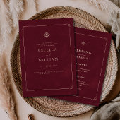 Luxury Old Money Wedding Burgundy Classic Wedding 招待状