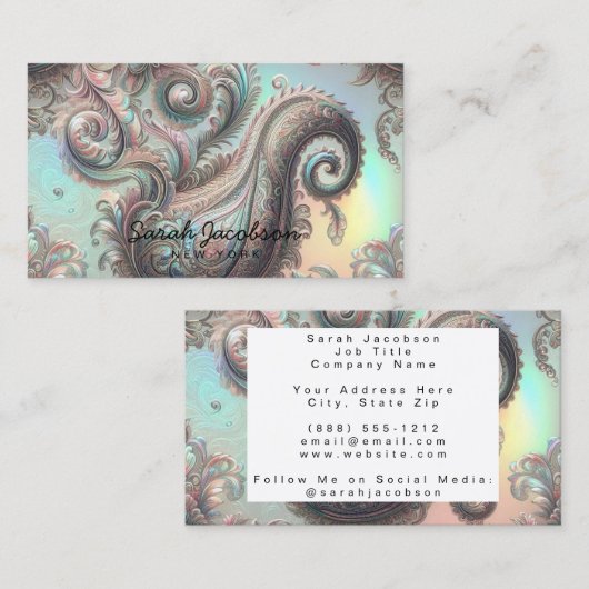 Luxury Opal Paisley 名刺 (正面/裏面)