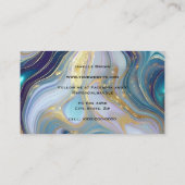 Luxury Opalescent & Gold Glitter Marbled  名刺 (裏面)
