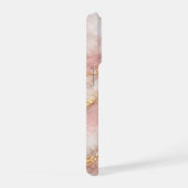 Luxury Opalescent White/Pink Marble Texture iPhoneケース (右側面)