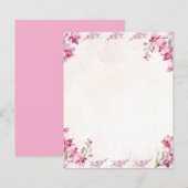 Luxury Orchid Floral Watercolor Pink Blank Card (正面/裏面)